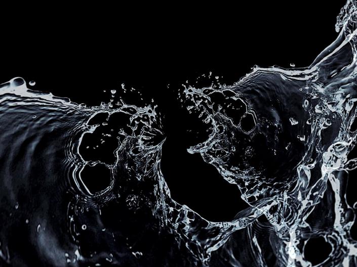 Close up image of the movement of water particles 