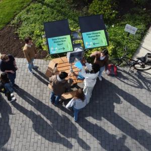 Outdoor charging station on Case Quad