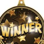 Graphic that says 'Winner'