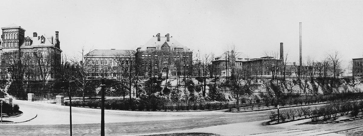 1800s image of Case School of Engineering exterior buildings