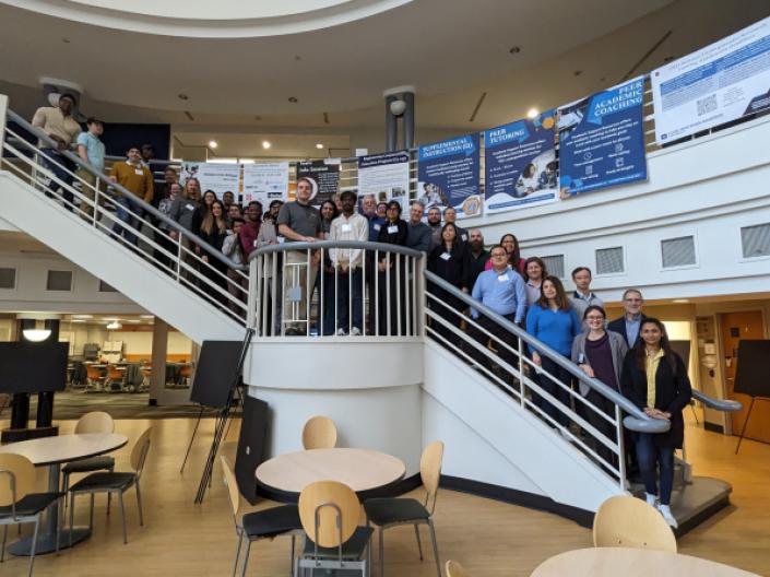 Group of people on the stairs