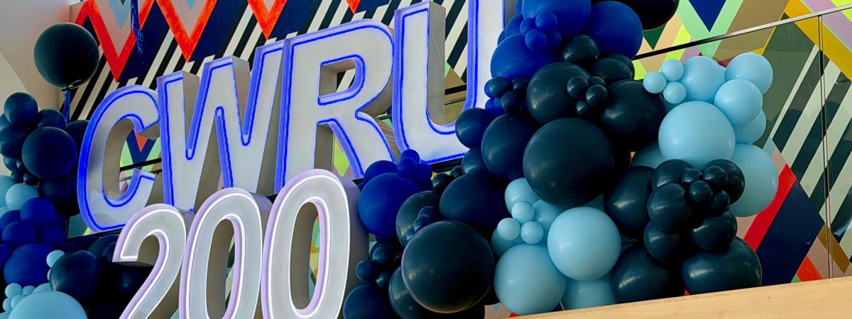 CWRU 200 giant letters with balloons