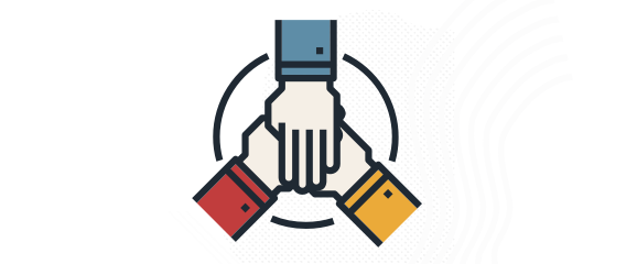 icon of three hands joining