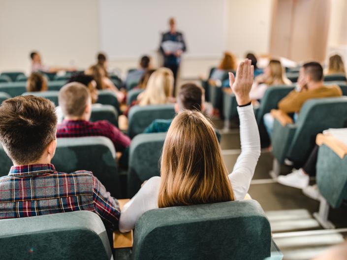 University classroom with students