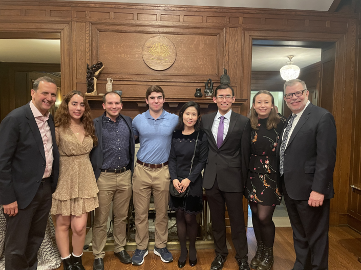 Alumni Venture Fund Fellows with President Kaler