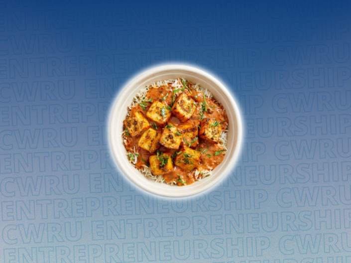 A bowl of Indian food