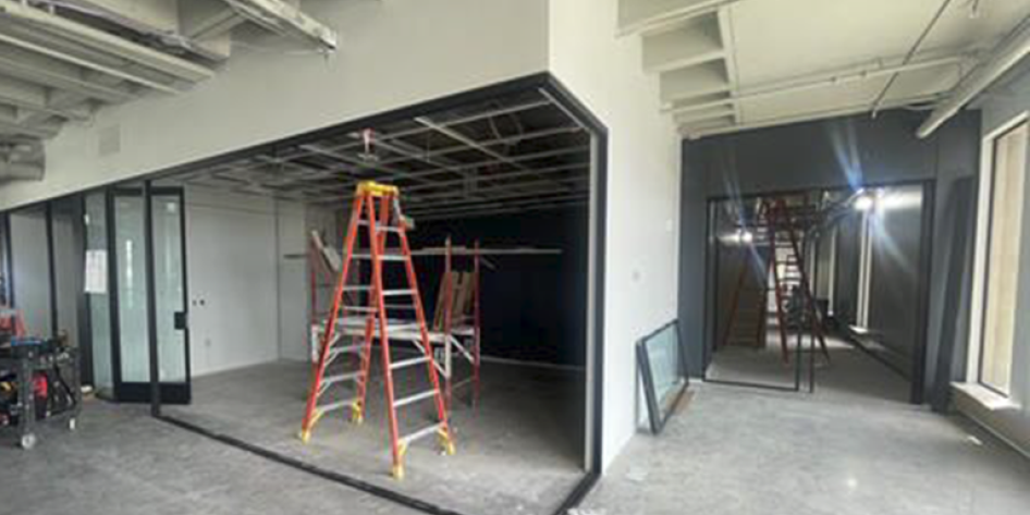 Picture of the construction progress of the Veterans Administration build out