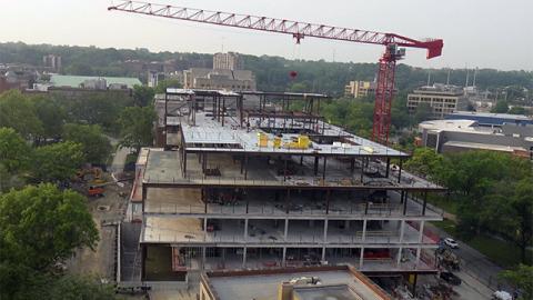 ISEB construction view from Crawford Hall