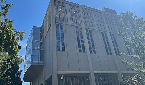 Exterior of the Robbins Building construction project