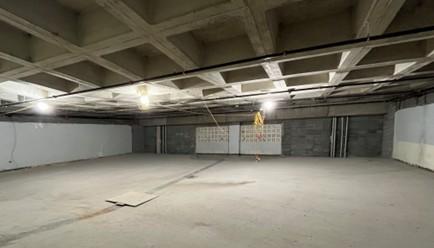 Construction of a lecture hall in the Robbins Building