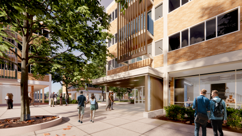 Rendering of exterior Tyler House renovation project