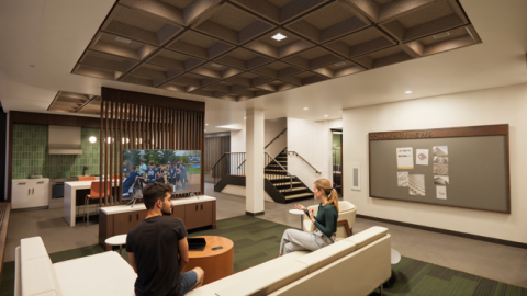 Rendering of the interior Tyler House renovation project