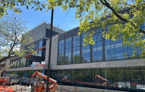 Exterior of ISEB construction May 2026