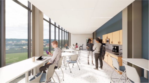 Rendering of the Robbins 4th Floor Conference Room and Kitchenette