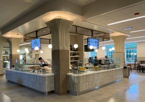 Coffee and Crepe food station in the Tomlinson. 