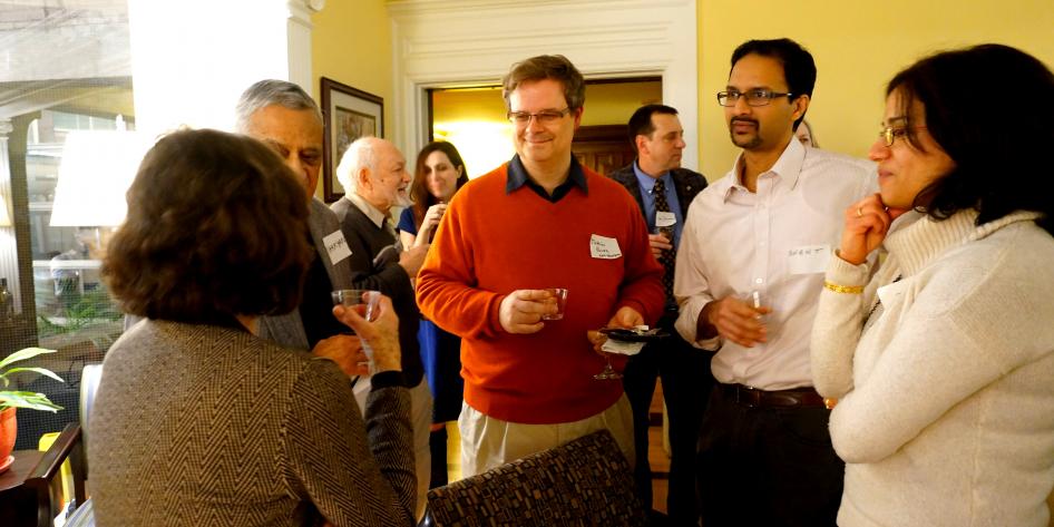 people at fac dev wine tasting