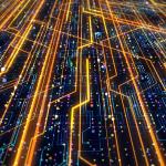 graphic rendering of a futuristic circuit board