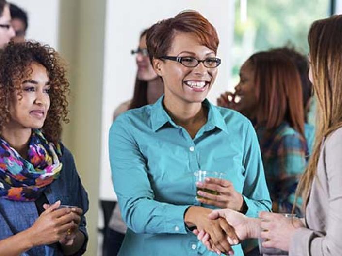 Group of women discussing.