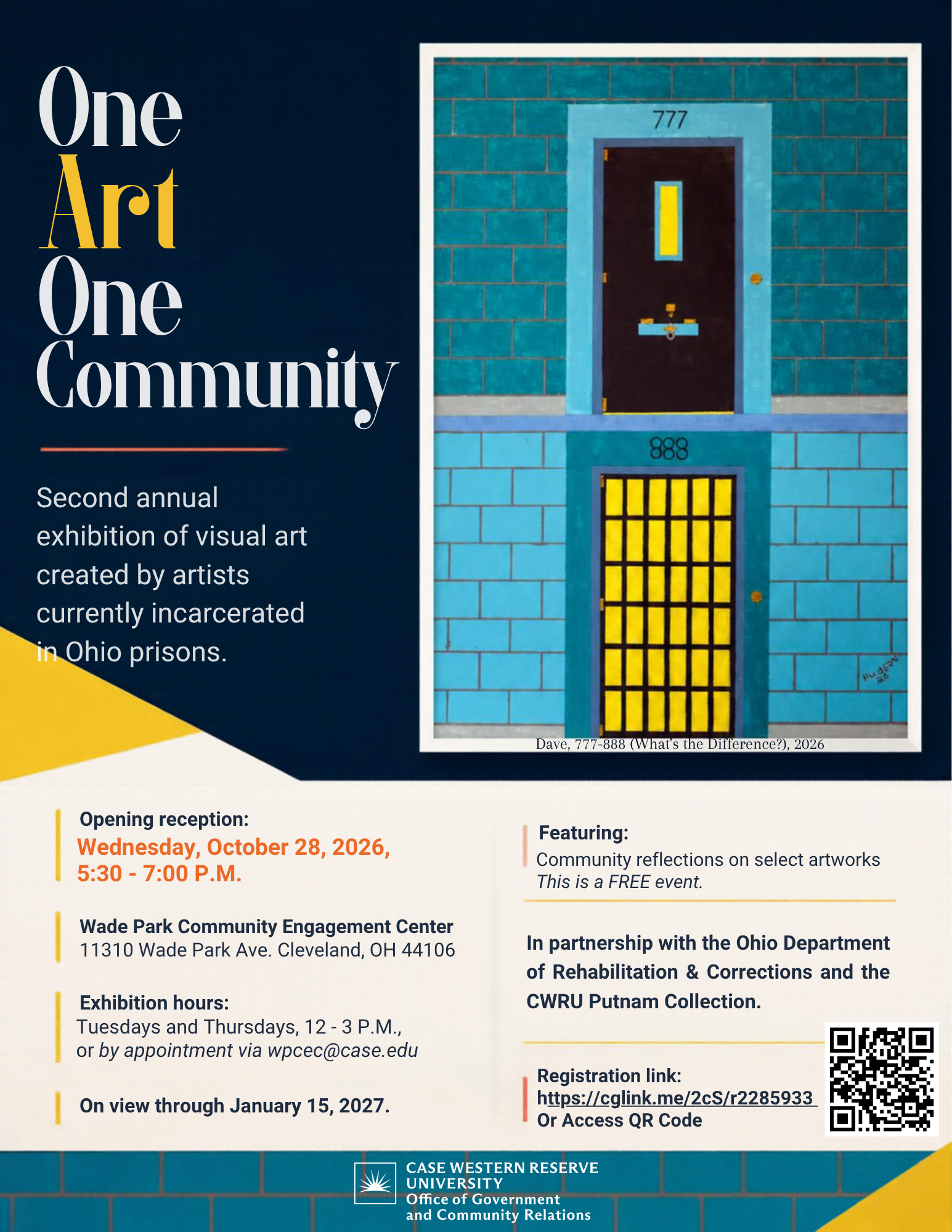 Flyer for the One Art One Community Art exhibit