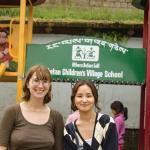 CWRU students Margaux Johnstone, left, and Tenzin Palmo renovated a Tibetan school playground in Dharamshala, India.