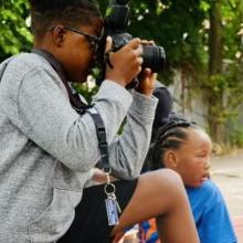 students taking photos