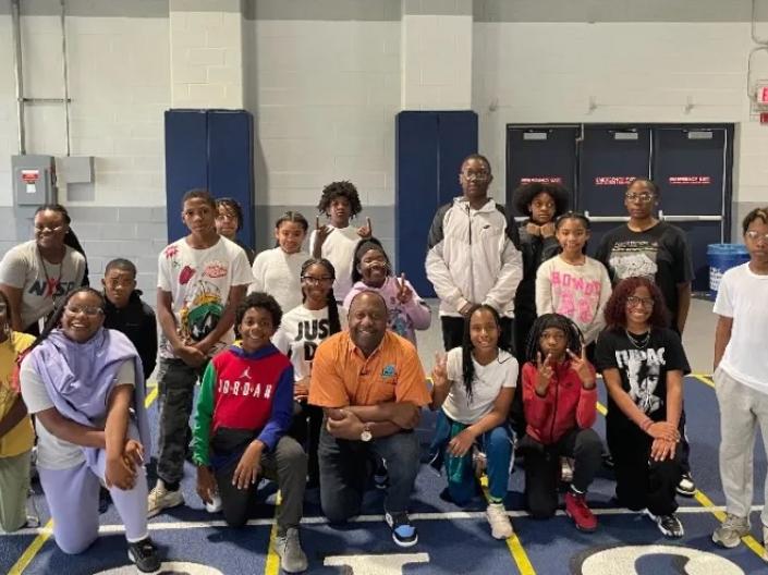 NYSP kids with Kenny Crumpton