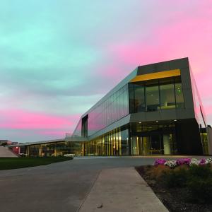 Tinkham Veale University Center viewed during the evenning