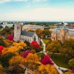 CWRU campus panoramic view in fall
