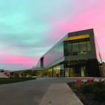 Tinkham Veale University Center viewed during the evenning