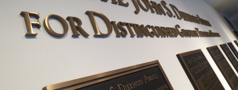 Wall of  John S. Diekhoff Award