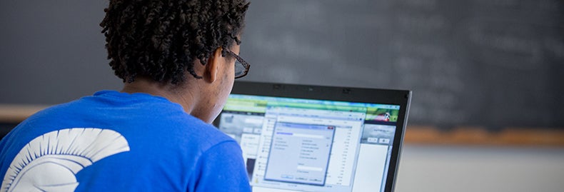 Student Using a Laptop