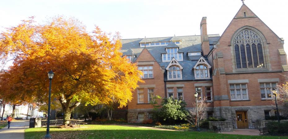 Clark Hall on Mather Quad in Fall