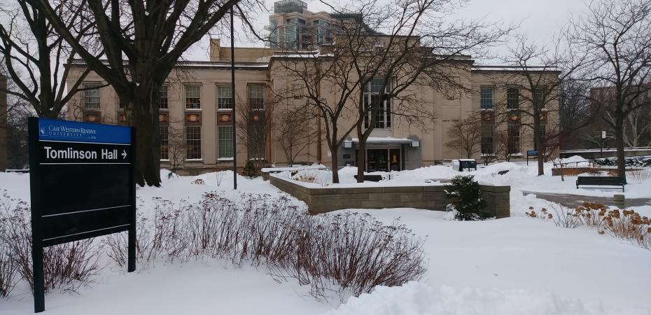 Tomlinson Hall after snow storm in January 2022