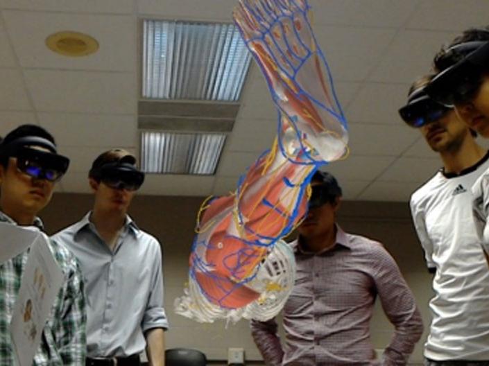 Students using HoloAnatomy® during their anatomy class