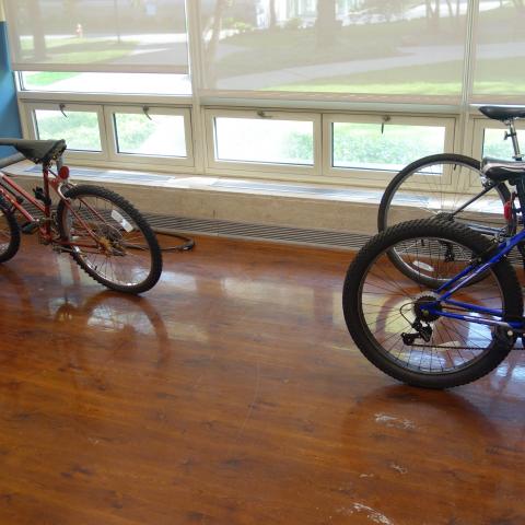 Tyler House Indoor Bike Room with bike racks