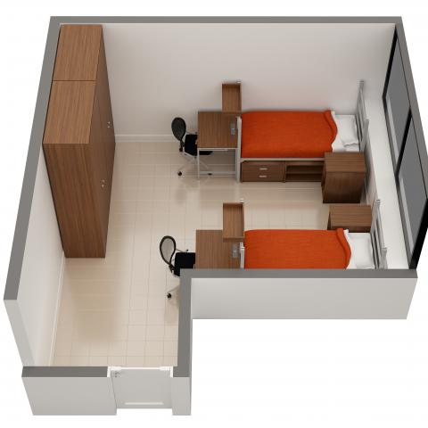 Sherman House sample double room layout