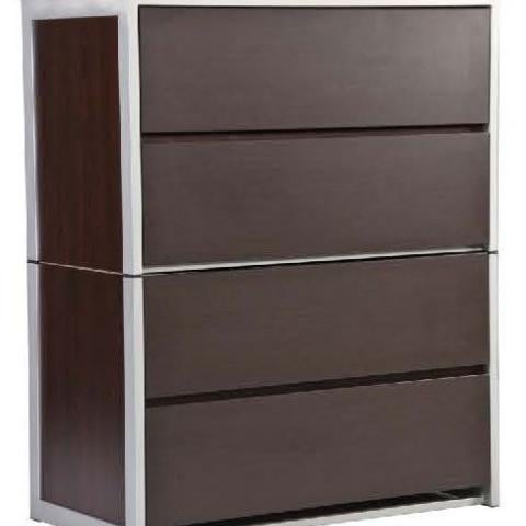 Hazel apartments dresser with steel frame and wooden drawers