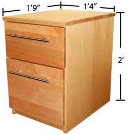 Village and STJ file cabinet with dimensions 2' tall, 1'-9" long and 1'-4" wide