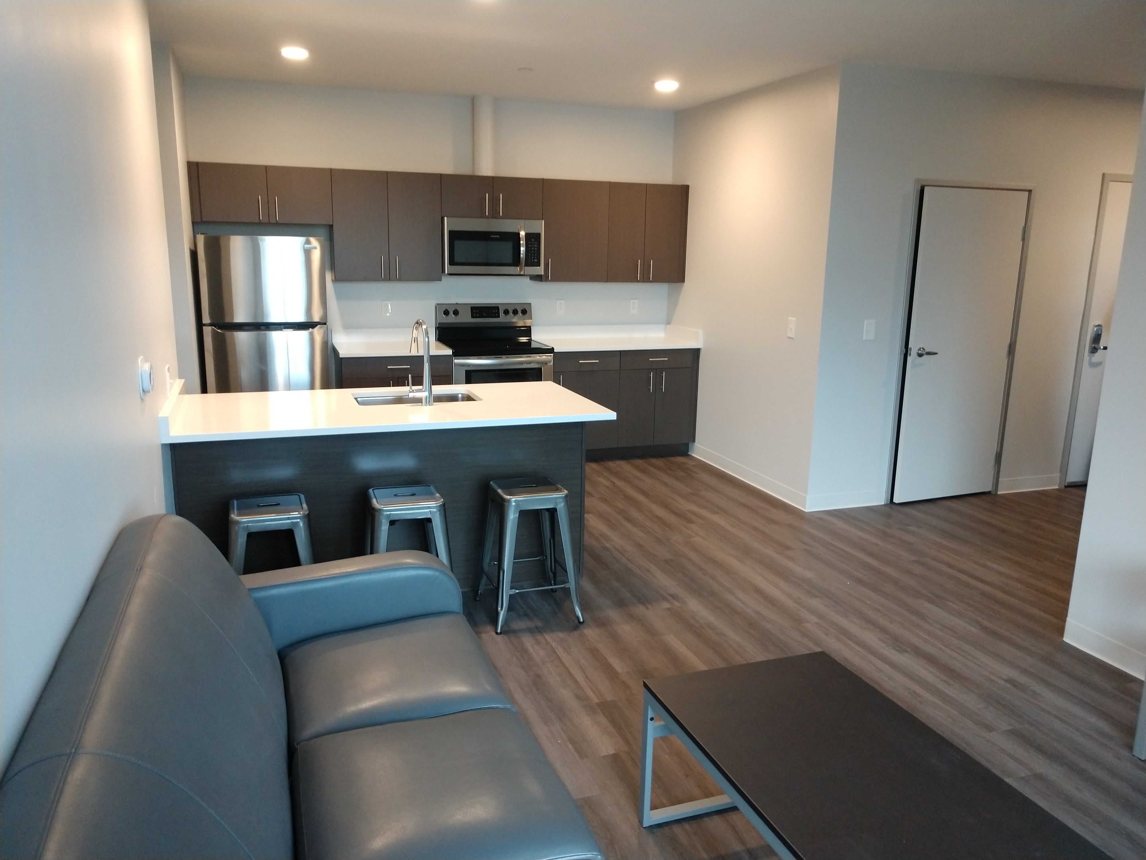 Hazel 4 Person Apartment living room and kitchen