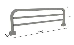 Metal bed safety rail with dimensions