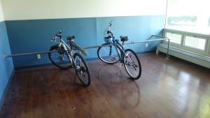 Sherman House Indoor Bike Room with bike racks & two bikes