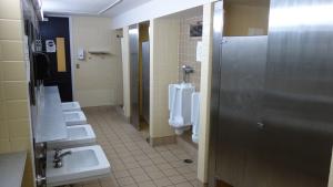 Hitchcock, Storrs, and Pierce Bathroom with sinks, urinals, shower stalls, and toilet stalls