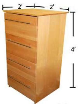 Village and STJ dresser with dimensions 4' tall, 2' long and 2' wide