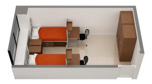 Clarke Tower sample double room layout