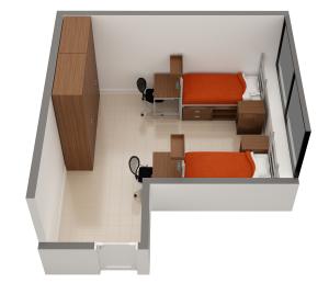 Raymond House sample double room layout