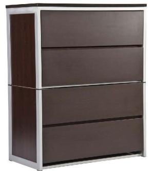 Hazel apartments dresser with steel frame and wooden drawers