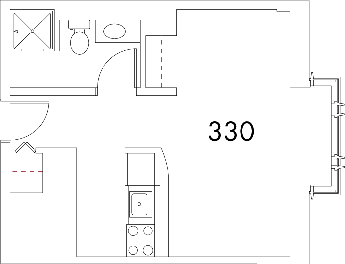Village at 115 layout plan for building 3, apartment 330