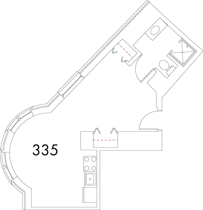Village at 115 layout plan for building 3, apartment 335