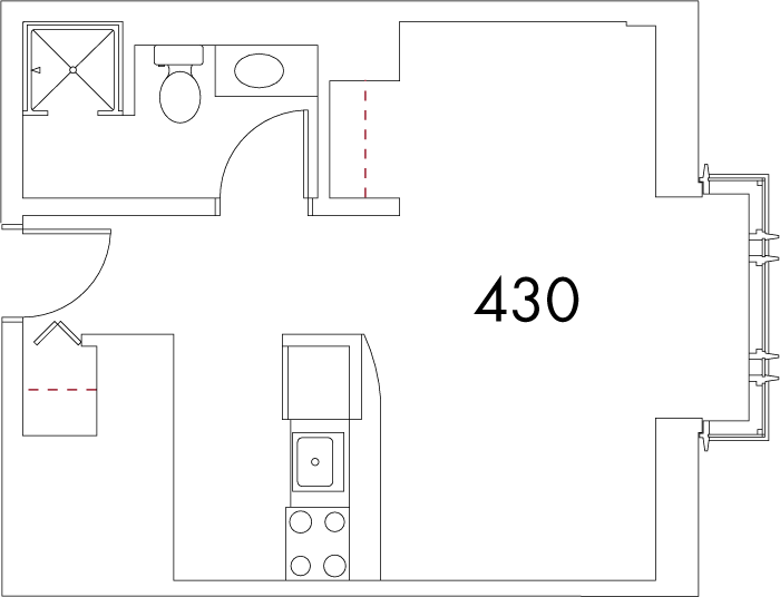 Village at 115 layout plan for building 3, apartment 430