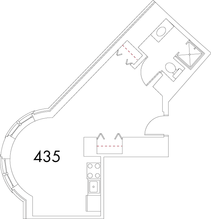 Village at 115 layout plan for building 3, apartment 435